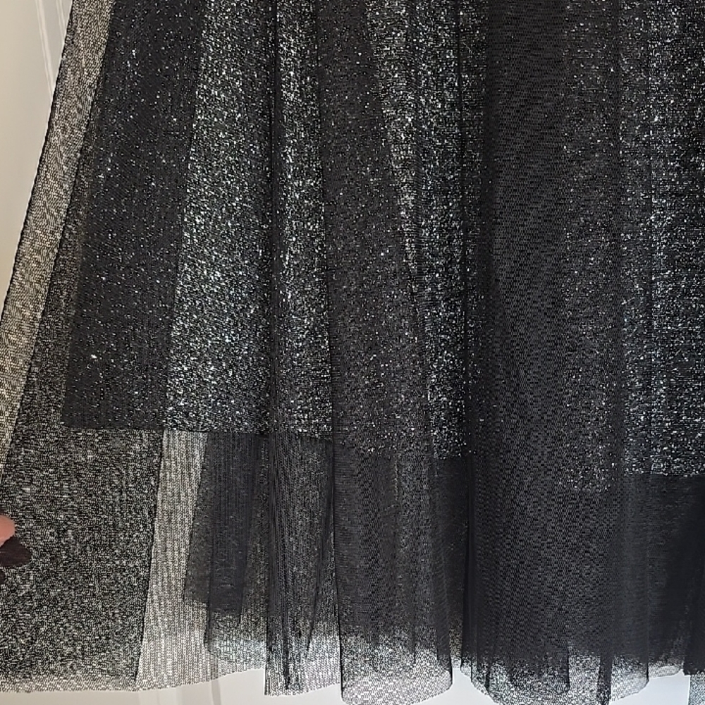 She + Sky Black Sparkle Midi Skirt - Picture 2 of 8